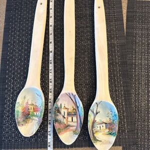 Hand-Painted Wooden Spoons - Set of 3